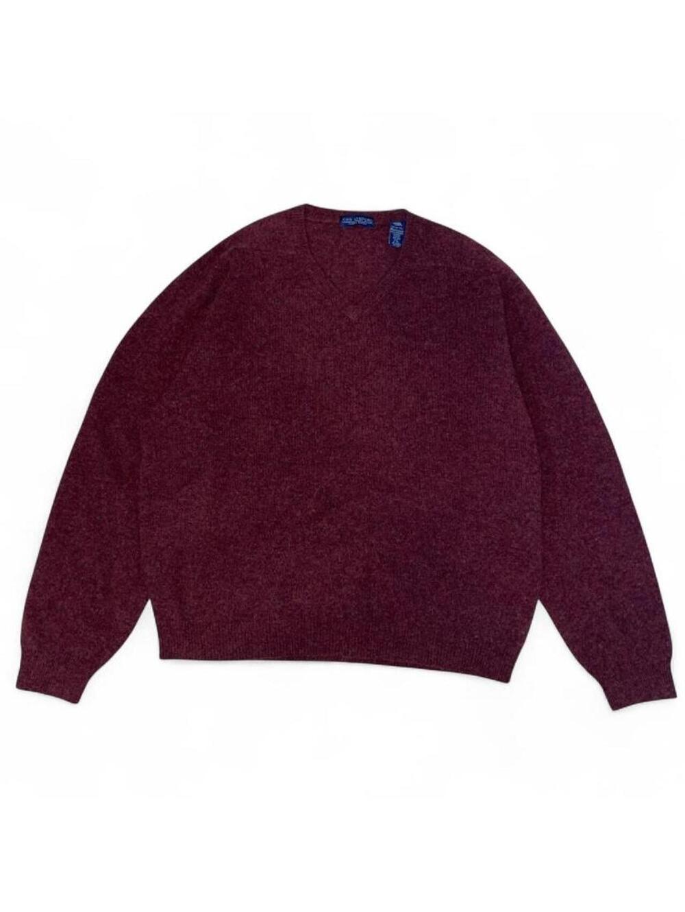 John Ashford burgundy merino wool sweater